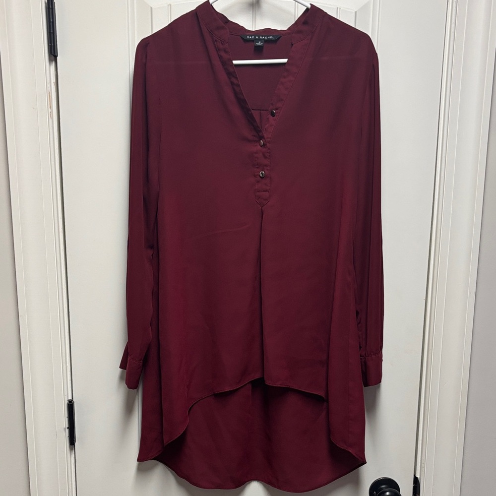 Zac & Rachel Maroon High/Low Tunic